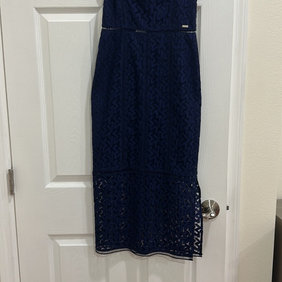 Armani Exchange navy blue lace midi dress sz 0 - Picture 3 of 7